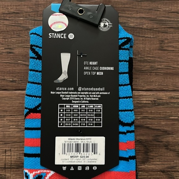 Stance Miami Marlins Over the Calf Socks Size L - Picture 3 of 4